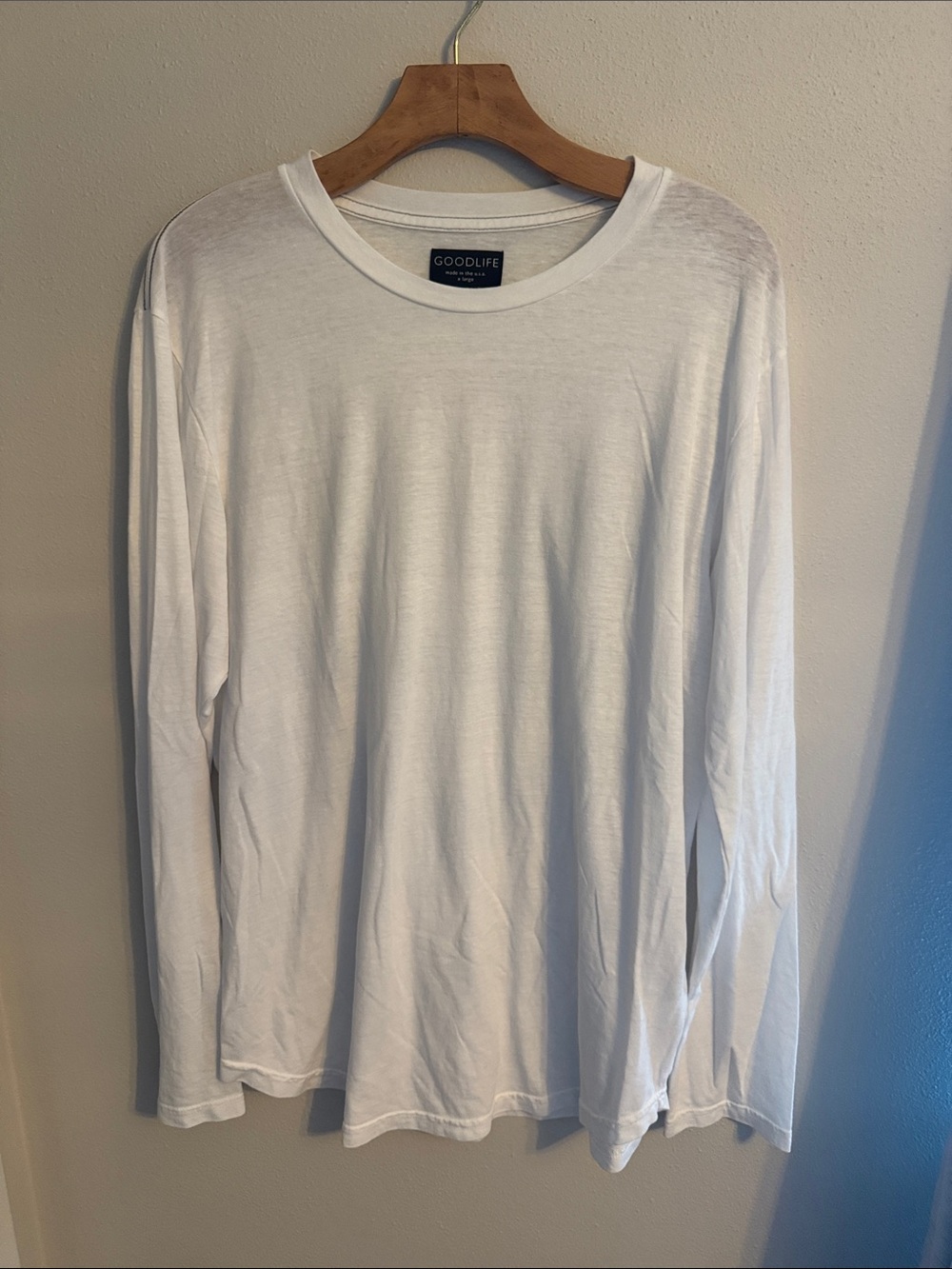 Goodlife Men's Long Sleeve Crewneck Tee - White